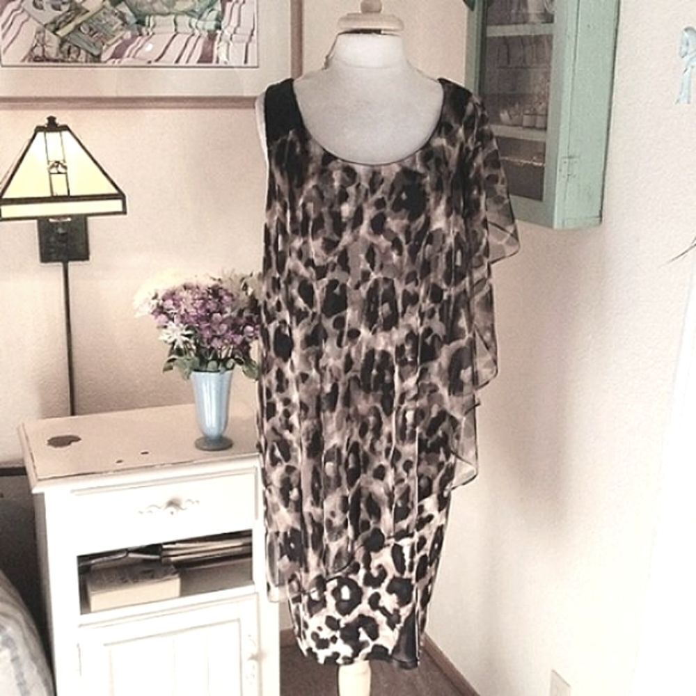 Dress Barn Collection Animal Print Evening Dress